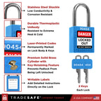 Lockout Locks, 10 Blue Loto Locks Keyed Different, 2 Keys Each
