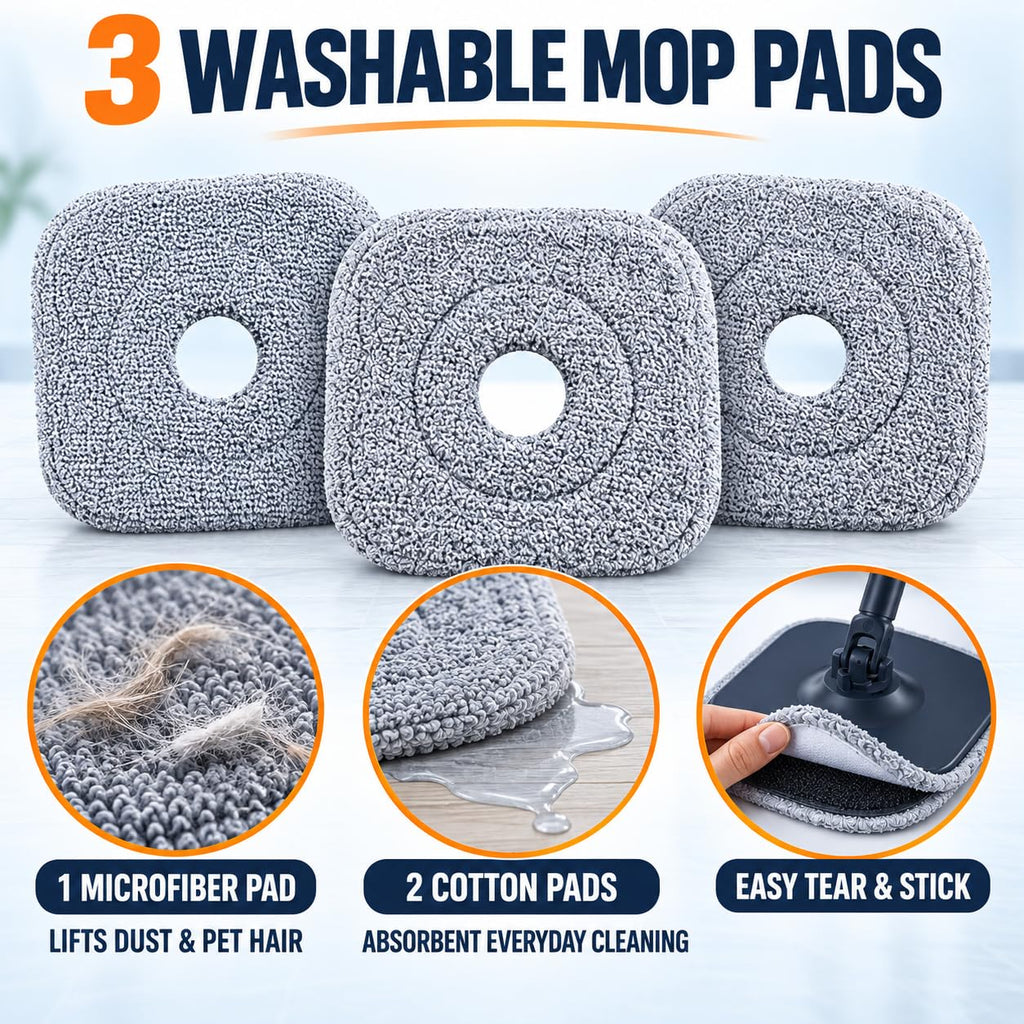 Spin Mop and Bucket Set, Mop Bucket with Separate Dirty/Clean Water System