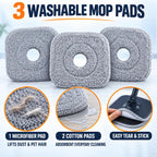 Spin Mop and Bucket Set, Mop Bucket with Separate Dirty/Clean Water System