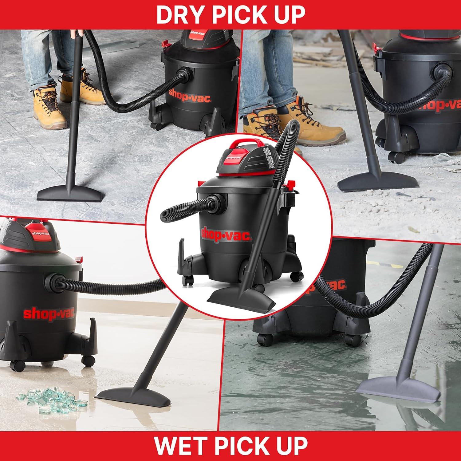 5922805 8 Gallon 4.5 Peak HP Wet/Dry Vacuum with Blower Function | 1.25 Inch Diameter x 7 Foot Hose, 6 Foot Cord