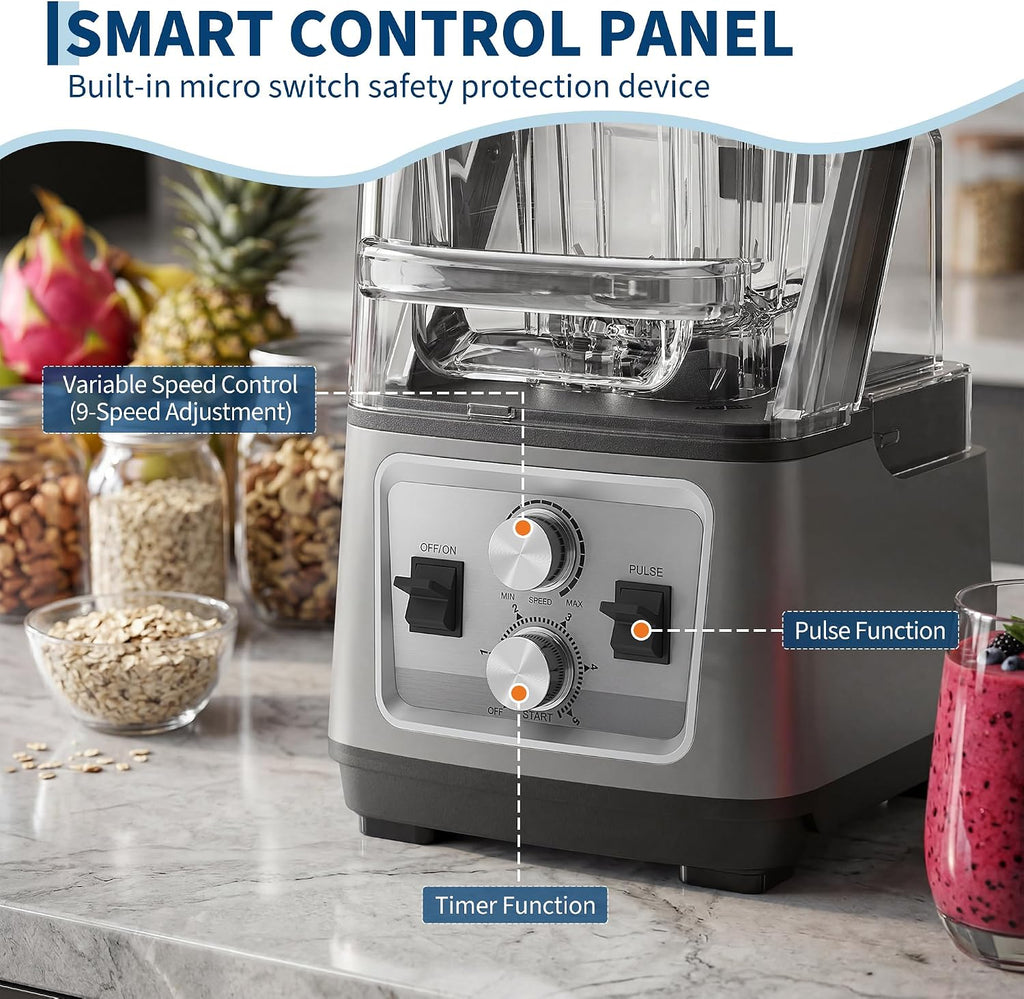 Commercial Blender 68oz 2200W, 28000RPM Professional Blender