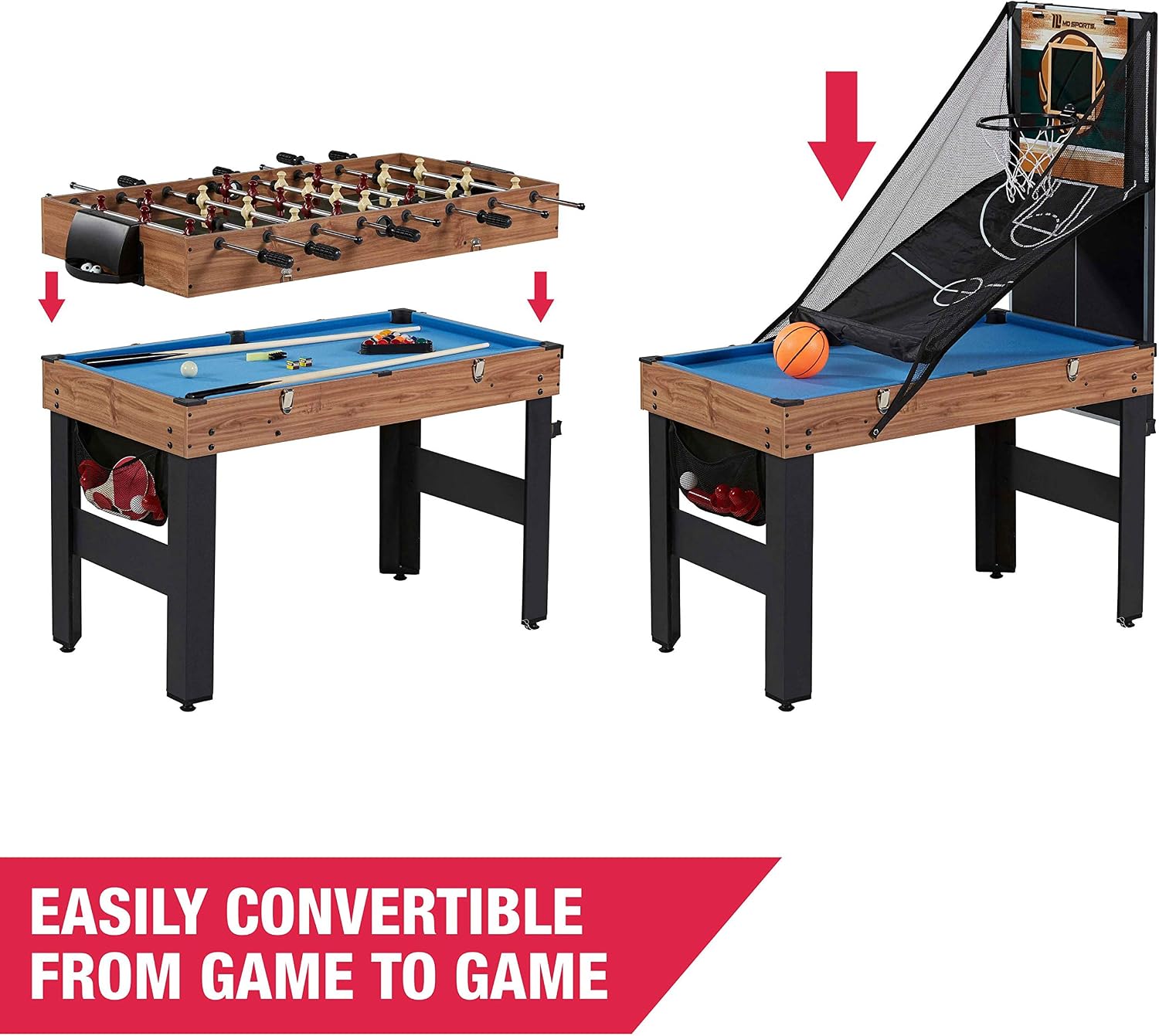 48 Inch 5-In-1 Combo Game Table, Multi