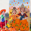 Thanksgiving Photography Backdrop Pumpkin Photo Background Fall Harvest Decor Autumn Events Photo Props Scarecrow