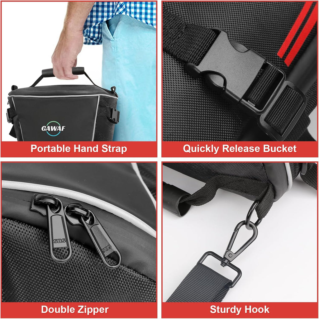 Motorcycle Tail Bag, Upgrade 15L Waterproof Sports Motorbike Rear Seat Bag with Shoulder Strap, Motorcycle Tank Bag