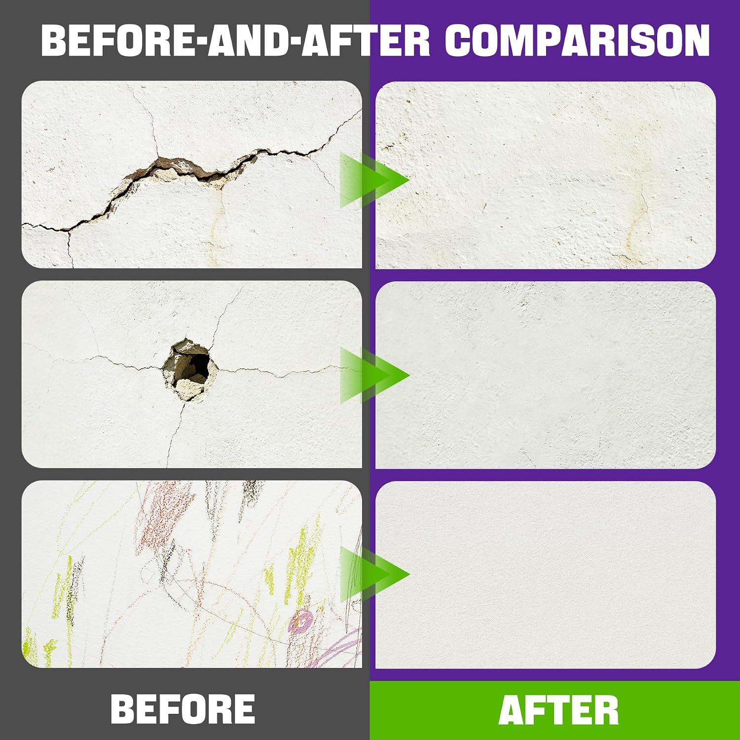 Drywall Repair Kit, 10.5oz Wall Spackle Paste,Drywall Hole Patch Repair Kit | For filling nail holes and crack on