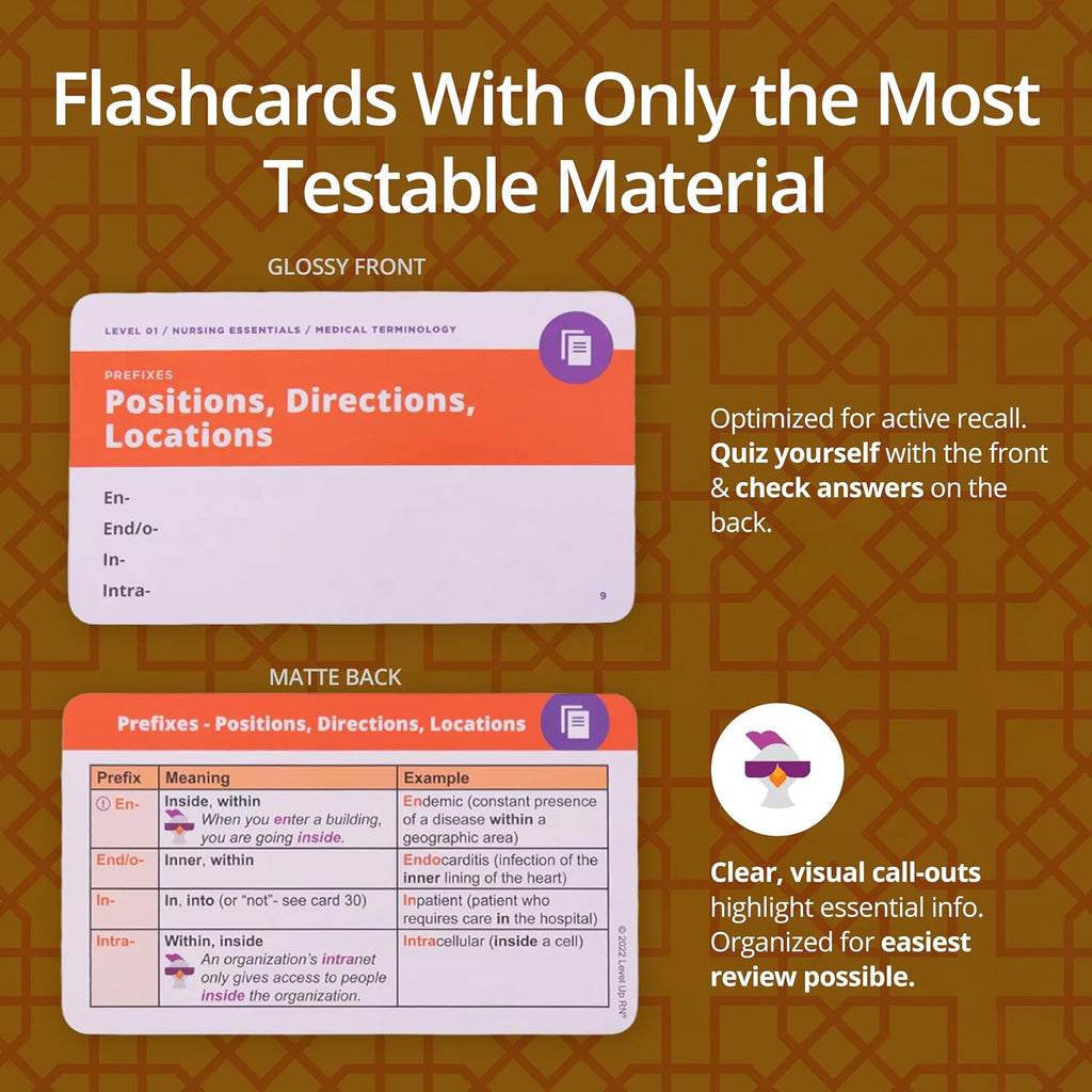 Medical Terminology Flash Cards – 559 prefixes, Roots, suffixes, Key Terms - Plus 397 Examples and 159 Easy