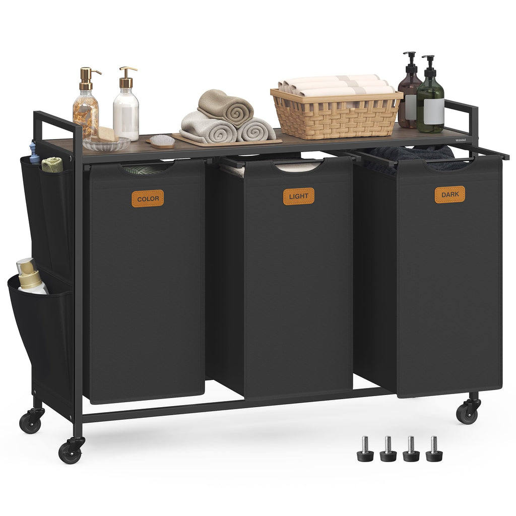 Laundry Hamper 3 Section, Laundry Sorter, 39.6 Gal. (150 L)
