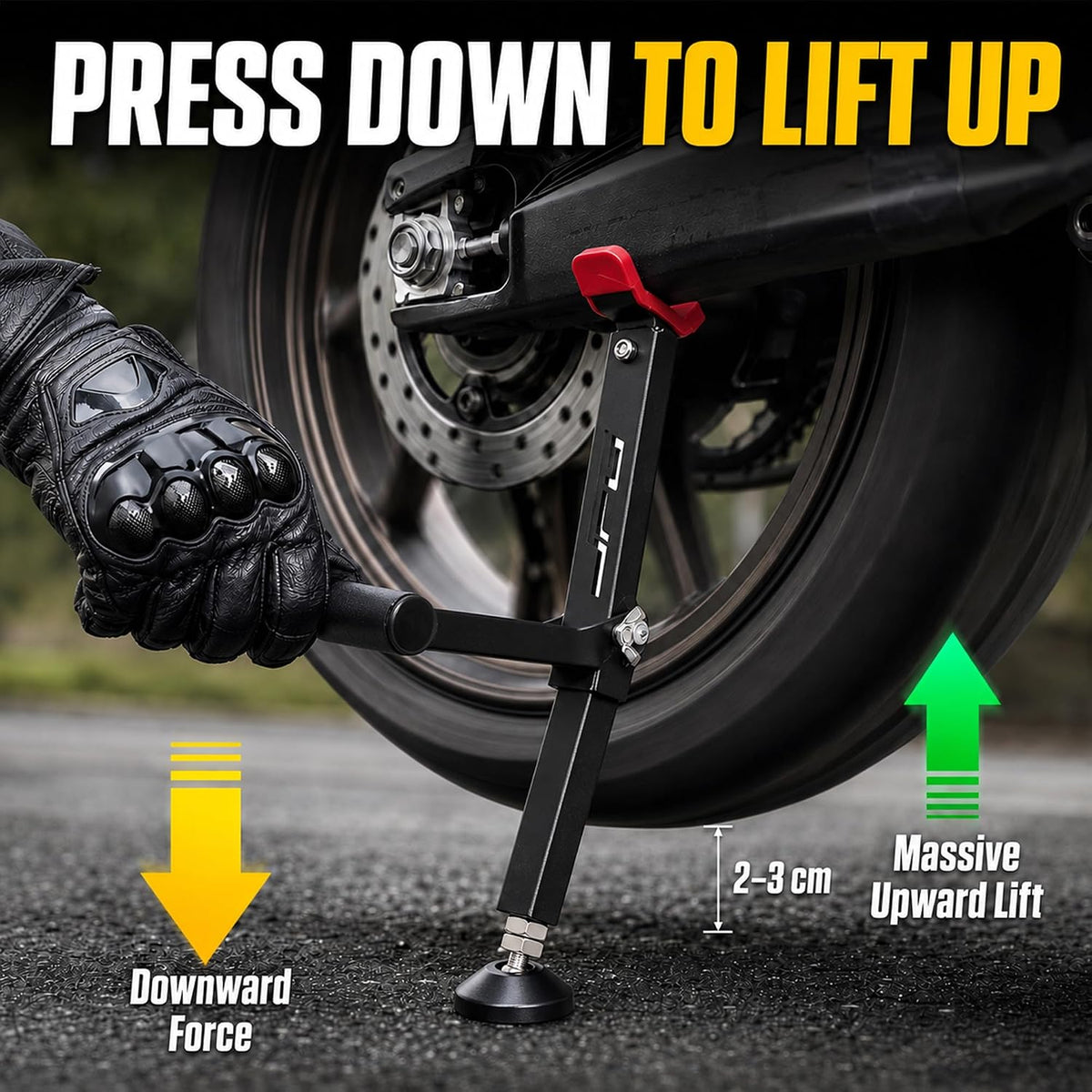 Universal Portable Motorcycle Stand Lift Chain Cleaning Kit with Brake Holder Wheel Stand Lift Jack