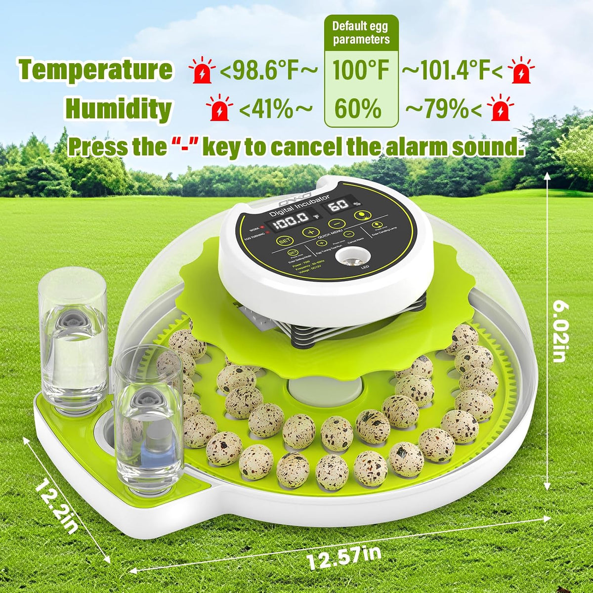 40 Quail Egg Incubator with Automatic Egg Turning Humidity Control Eggs