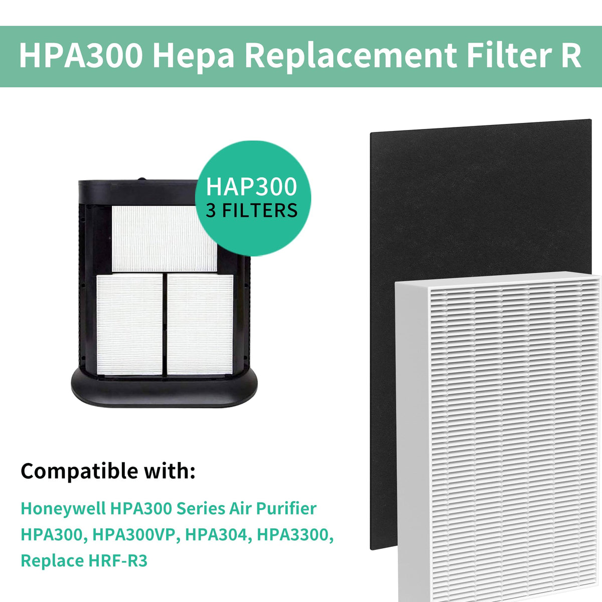 HPA300 HEPA Filter Replacement Compatible with Honeywell Air Purifier