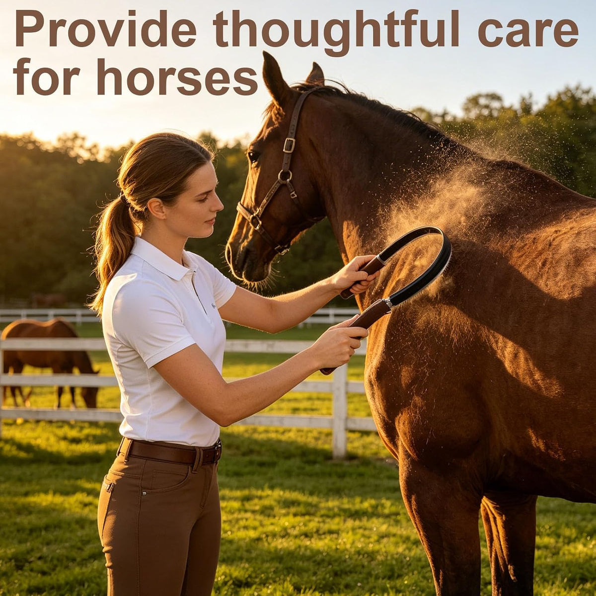 Horse Shedding Brush, Dual Sided Stainless Steel Grooming Tool