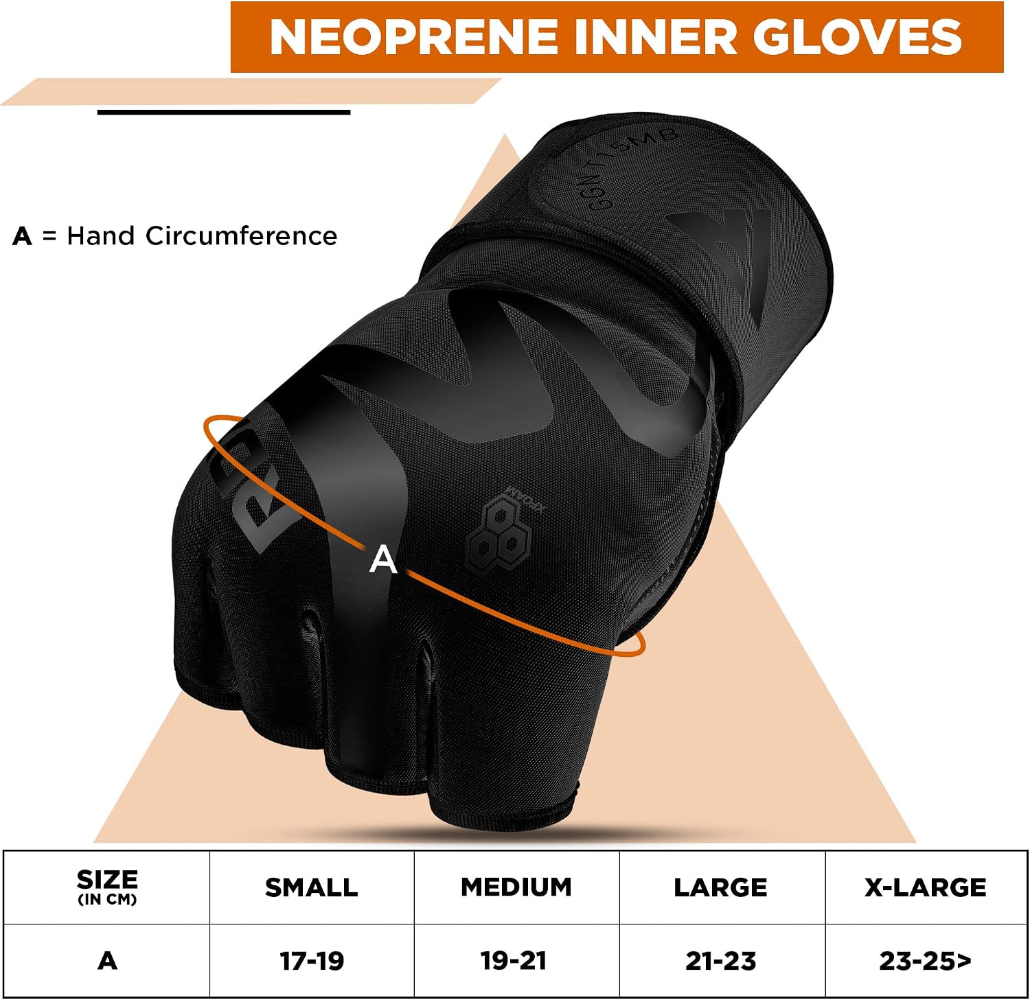 Boxing Inner Gloves Hand Wraps Men Women, Hybrid Design Gym Weight Lifting Workout, 50Cm Long Wrist Support, Neoprene