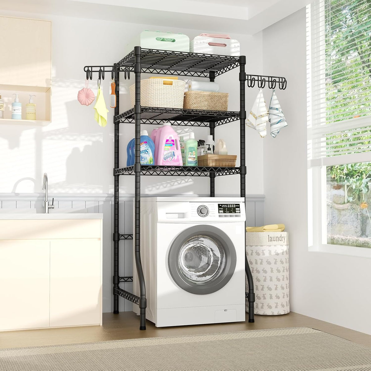 U8 Medium Laundry Room Storage Organizer, Over the Washer and Dryer Storage Shelves for Laundry Organization, 32.3”W