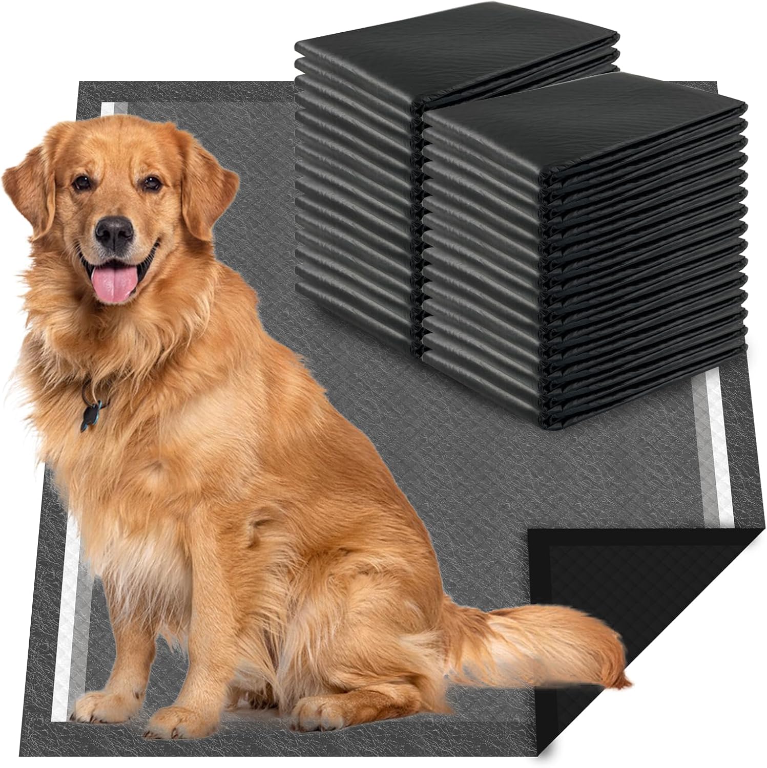 Charcoal Dog Pee Pads Extra Large 28“x34”, Puppy Pads XL 30 Count, Potty Pads for Dogs, Disposable Urine Bed Pads for