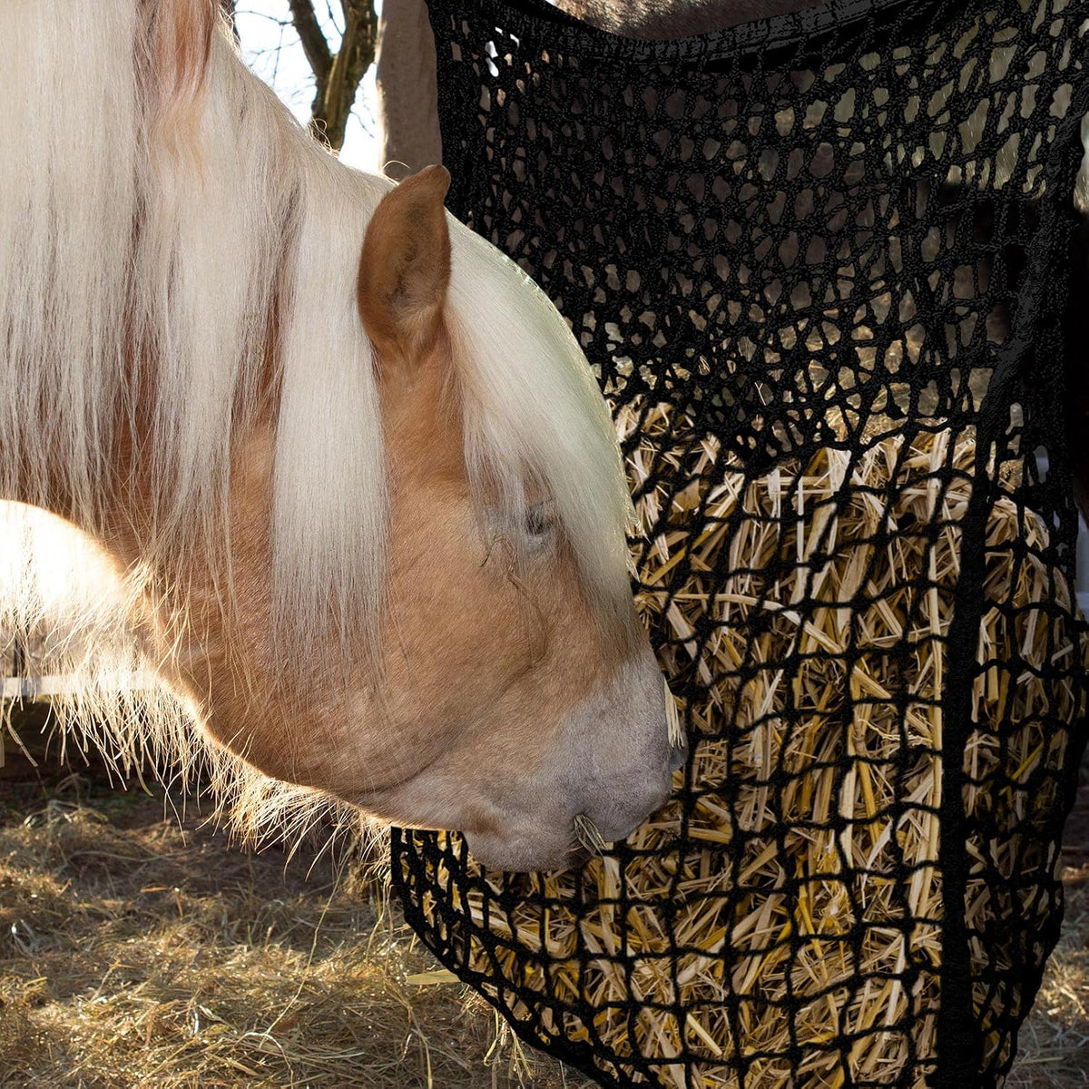 2 Pcs Slow Feed Hay Net for Horses, 35 x 31 Inch Hay Bag, Black