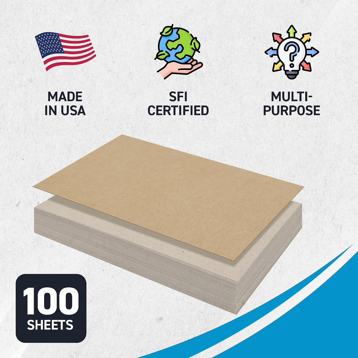MagicWater Chipboard Sheet - 12x18 inch - 22 pt - 0.022" Thick - 100 Pack