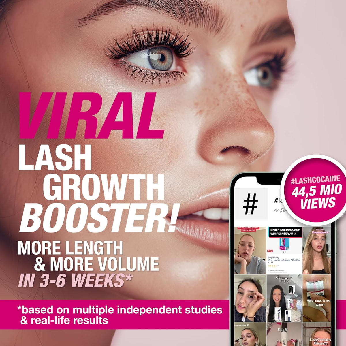 LASHCOCA!NE eyelash growth serum to grow longer & fuller eyelashes | vegan lash enhancing serum | test winner “VERY