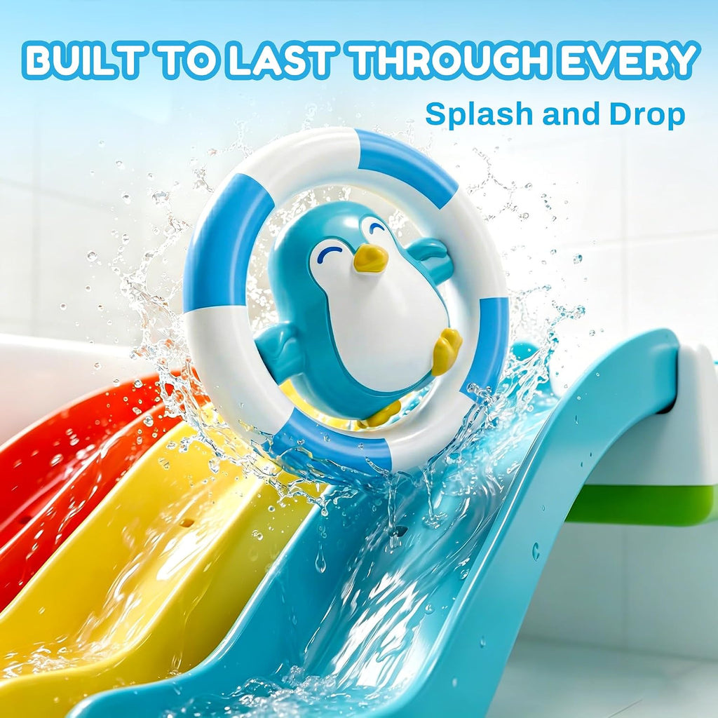 Baby Infant Slide Bath Toys, Bathtub Float Animal Toddler 1-3 | Fun Bathtime Shower Toy, Kid Bathing Tub Pool Water
