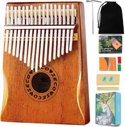 Kalimba Thumb Piano 17 Keys Mbira Finger Piano Marimbas Musical Instruments | for Kids Adults Beginners, w/Tuning