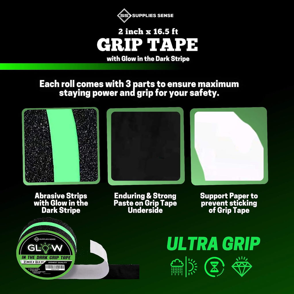Anti-Slip Grip Tape Strips 2" x16.5ft, Non-Slip Tape