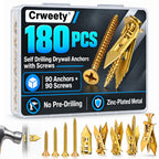 180Pcs Self Drilling Drywall Anchors with Screws Kit, Wall Anchors