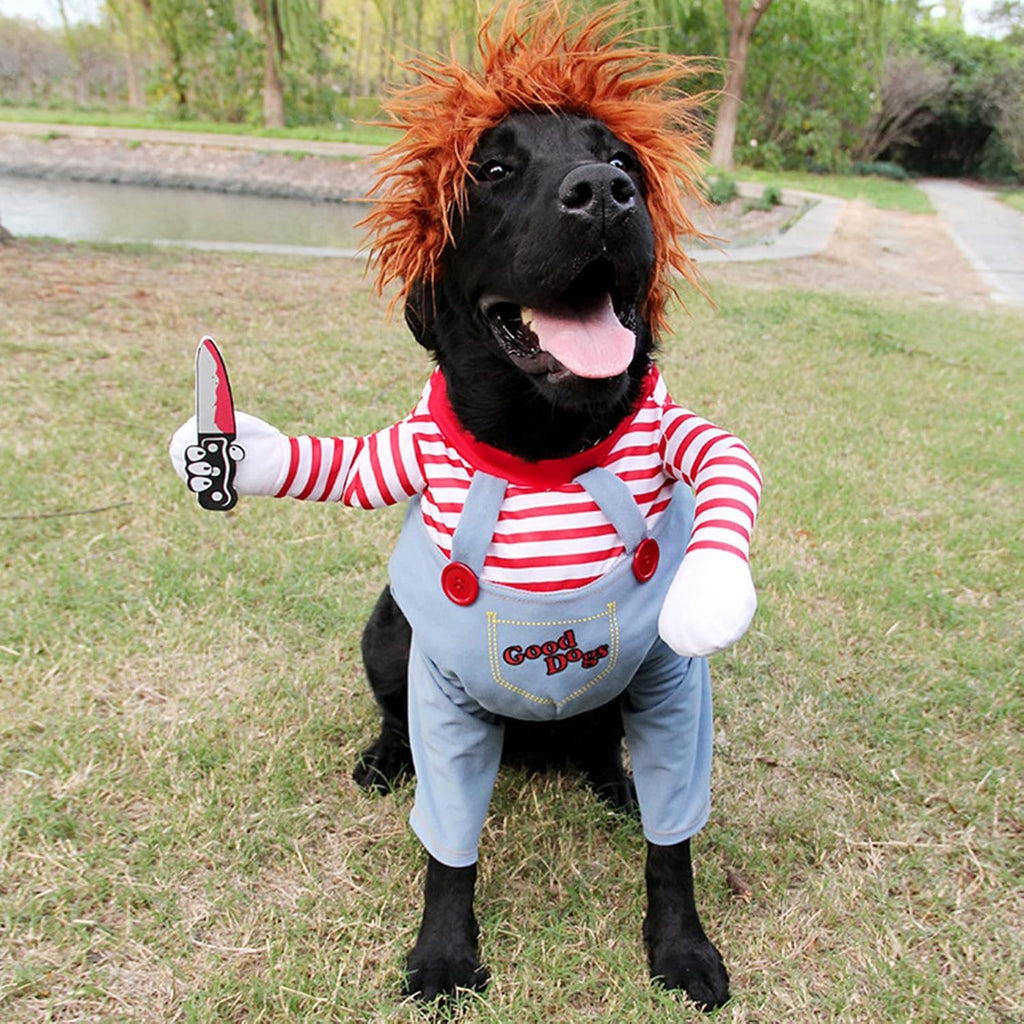 Pet Deadly Doll Dog Costume, Cosplay Halloween Christmas Funny Clothes Party Costume for Small Medium and Large Dogs