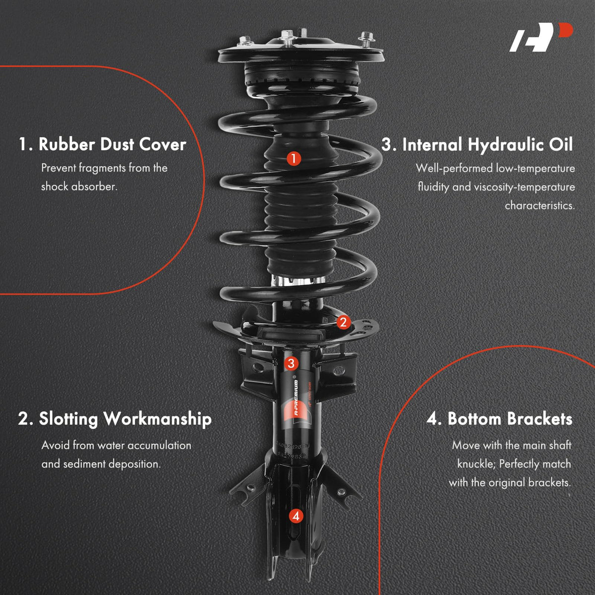 A-Premium Front Struts with Coil Spring Compatible with Ford