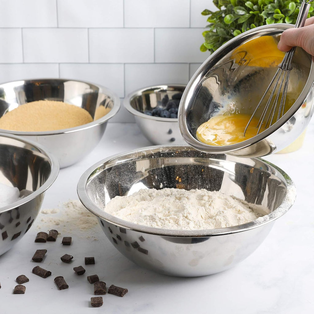 Meal Prep Stainless Steel Mixing Bowl (5-Piece Set) Home, Refrigerator, and Kitchen Food Storage Organizers |