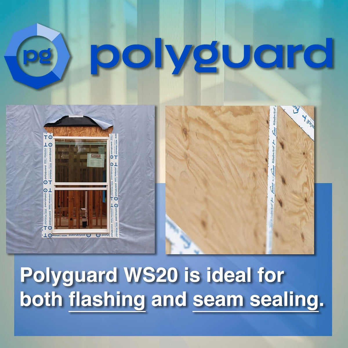 WindowSeal Window and Door Flashing Tape, 4 in x 100 ft Roll, 20 mil Thick, Self-Sealing & Self-Adhering Waterproof