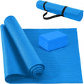 Signature Fitness All Purpose 0.25 Inch Thick High Density No Tear Exercise Yoga Mat with Strap & Lightweight