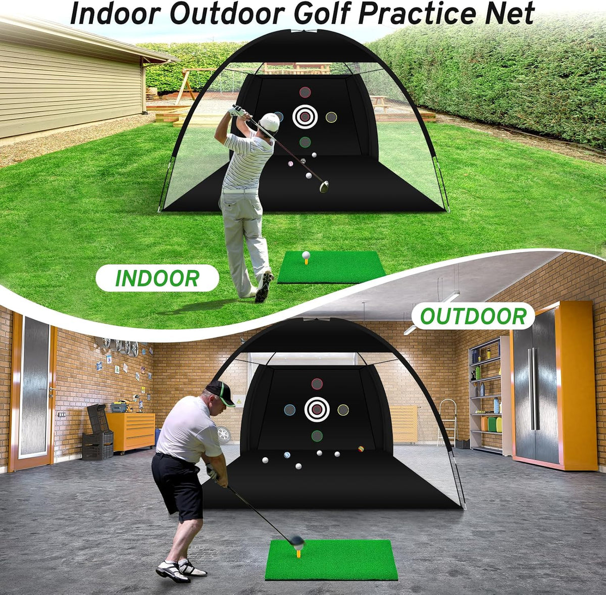 Golf Net, Golf Practice Net with Golf Hitting Mat, Home Golf Hitting Aid Nets for Backyard Driving Chipping Swing
