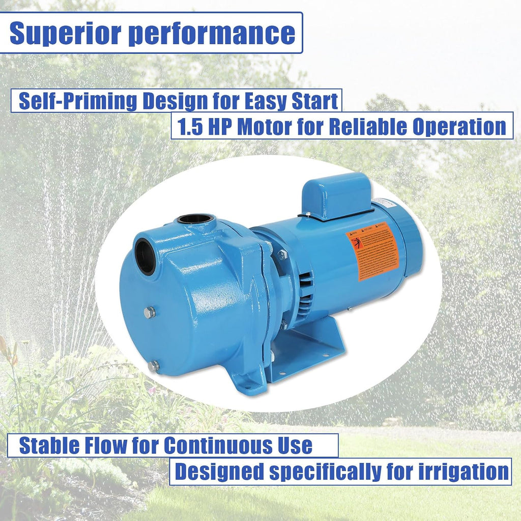 Fit for GT15 Self-Priming Centrifugal Pump,1.5HP Motor/230 Volts