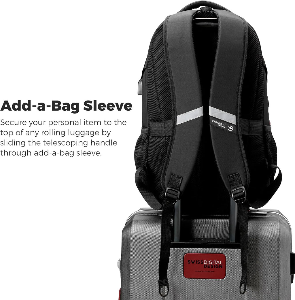 Design Laptop Backpack with USB Charging Port, Travel Backpack Fits 15.6 inches Computer, 31L College School Backpack