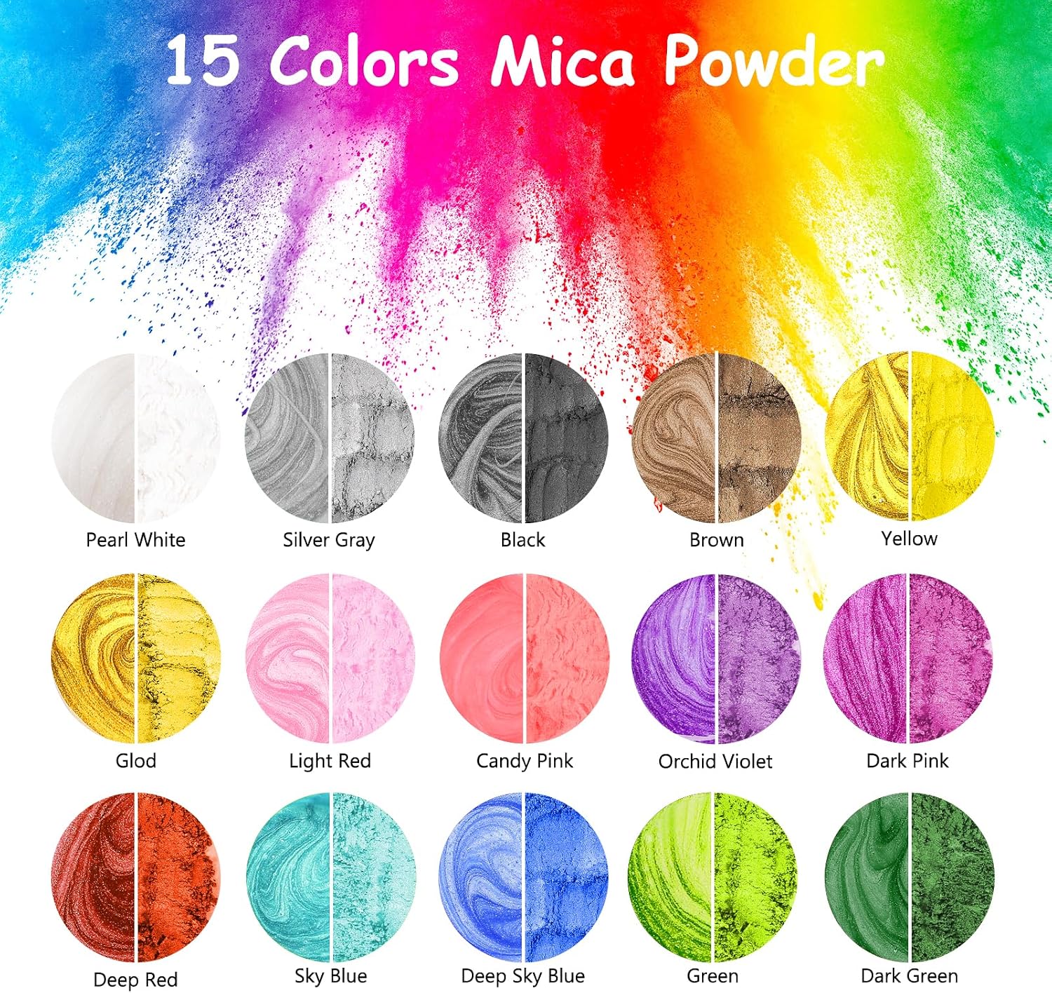 Epoxy Resin 82oz - Clear Epoxy Resin Kit with 15 Pigments and 15 Colors of Mica Powders - No Yellowing No Bubble