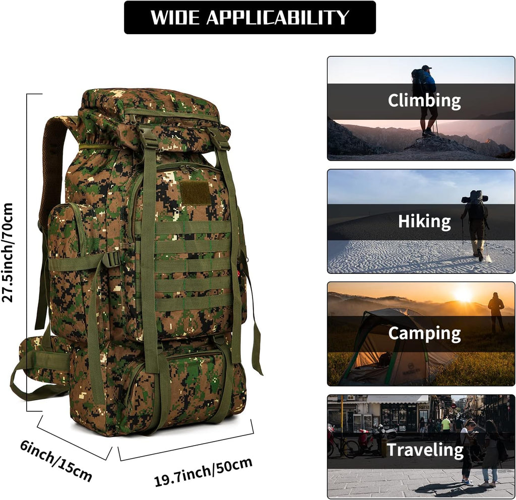 Hiking Backpack for Men 70L/100L Camping Backpack Military Rucksack Molle 3 Days Assault Pack for Climbing | Camping