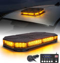 Amber LED Rooftop Strobe Beacon Lights Bar with Controller | Magnetic Emergency Warning Flashing Light for