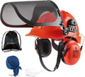 6-in-1 Chainsaw Helmet with Face Shield and Hearing Protection Ear Muffs, Forestry Safety Hard Hat Kits, ANSI Z89.1