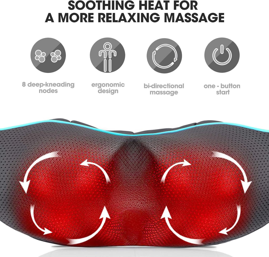 Fathers Day Dad Gifts, Shiatsu Neck Massager with Heat for Pain Relief Deep Tissue – Christmas Gift for Women, Men