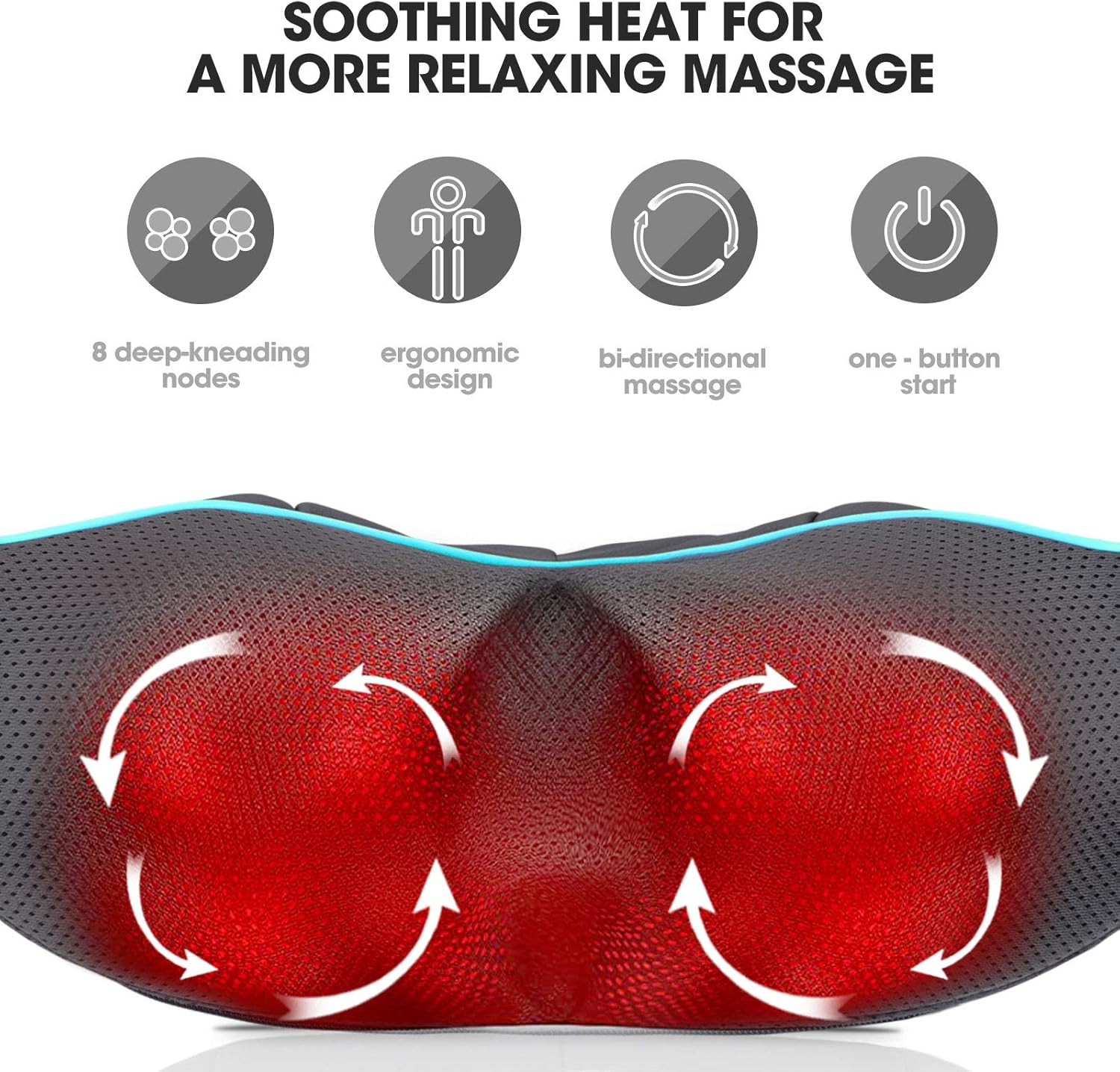 Fathers Day Dad Gifts, Shiatsu Neck Massager with Heat for Pain Relief Deep Tissue – Christmas Gift for Women, Men