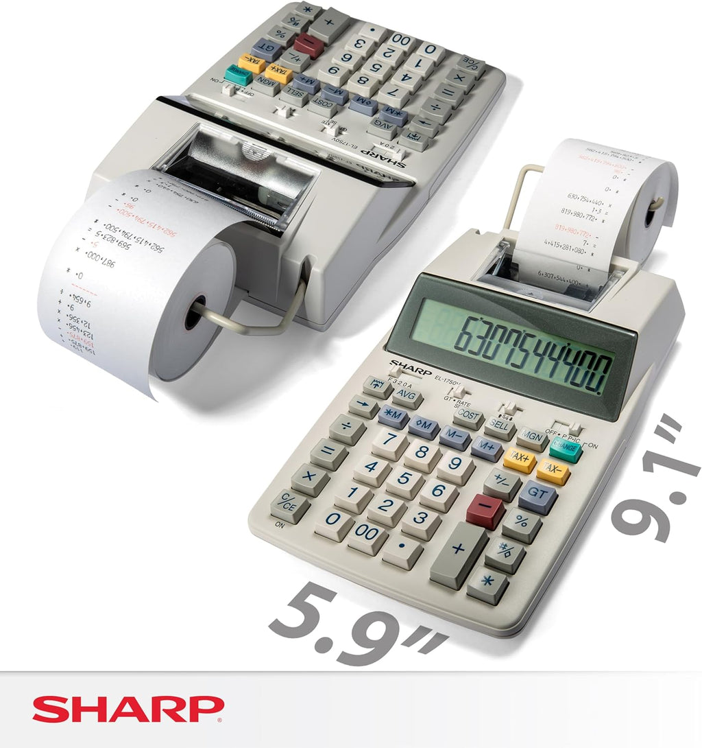 EL-1750V Two-Color Printing Calculator 2 Lines/Sec 3" Black/Red