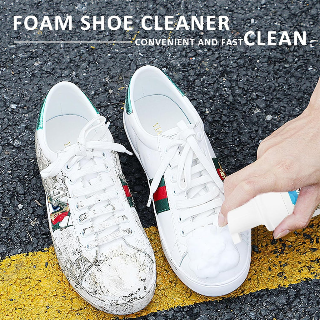 Shoe Cleaner, White Shoe Cleaning Kit with Shoe Brush, Shoe Cleaner Sneakers Removes Dirt and Stain, Sneaker Foam