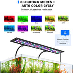 Clip On Aquarium Light, 24/7 & DIY Mode Full Spectrum Fish Tank Light | Adjustable Timer & Brightness, Memory