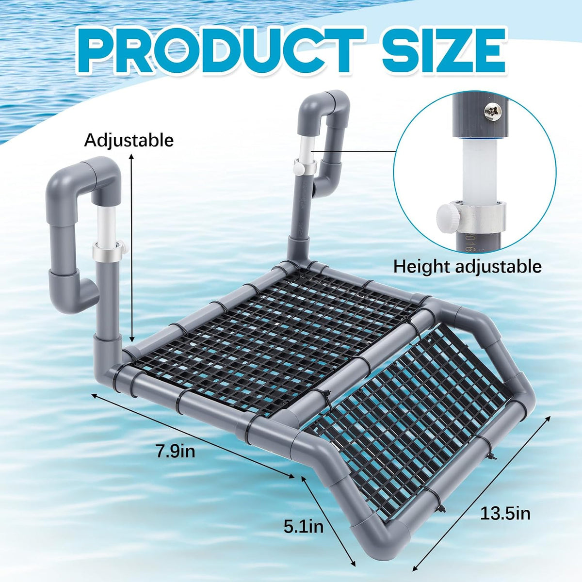 Adjustable Extra Large Turtle Basking Platform, 18-19" Wider Hanging Dock, Basking Area for Aquarium Tank