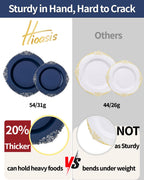 350 Pcs Blue Silver Plates for Graduation