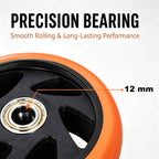 5" Caster Replacement Wheels Heavy Duty Polyurethane 4 Pack Orange