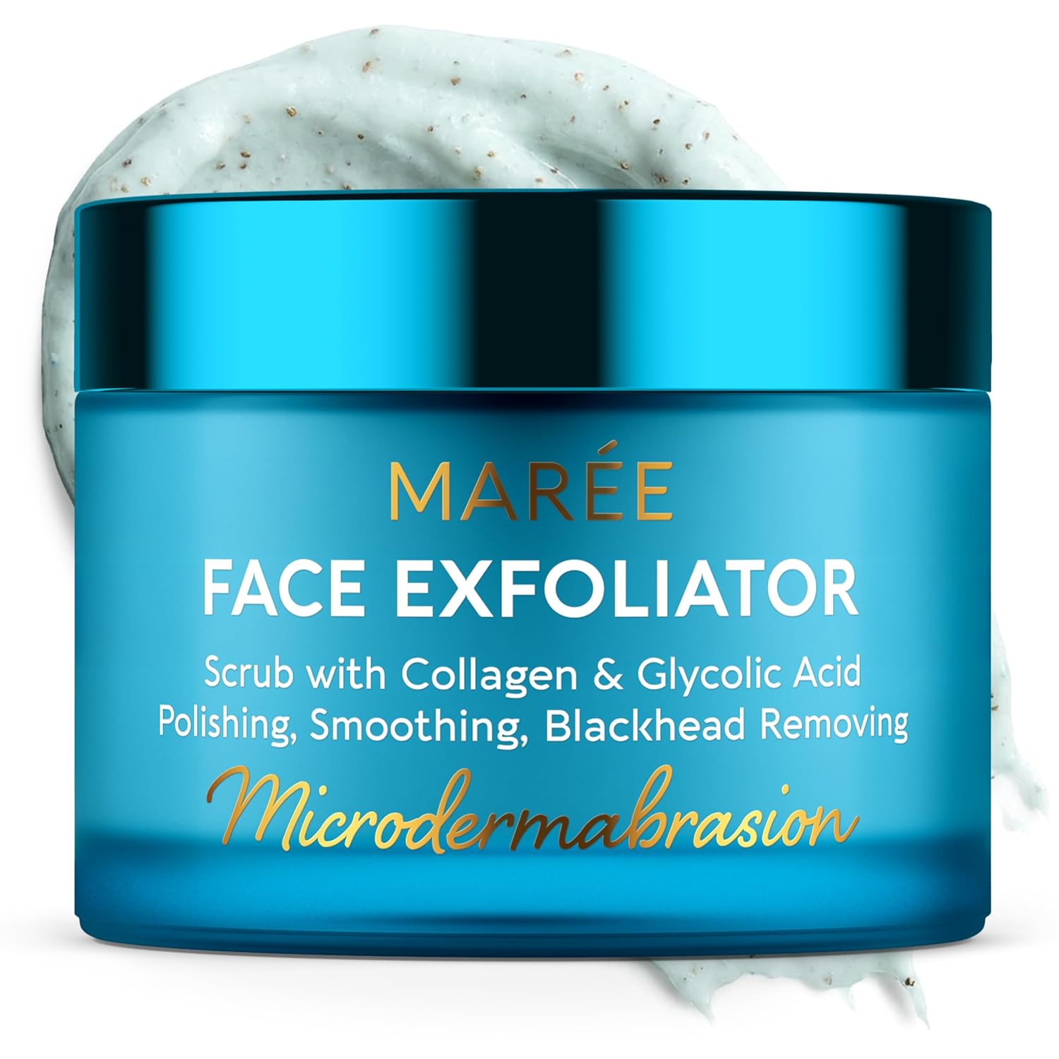 Face Exfoliator – Microdermabrasion Facial Scrub & Exfoliating Face Wash for Women – Collagen & Glycolic Acid –