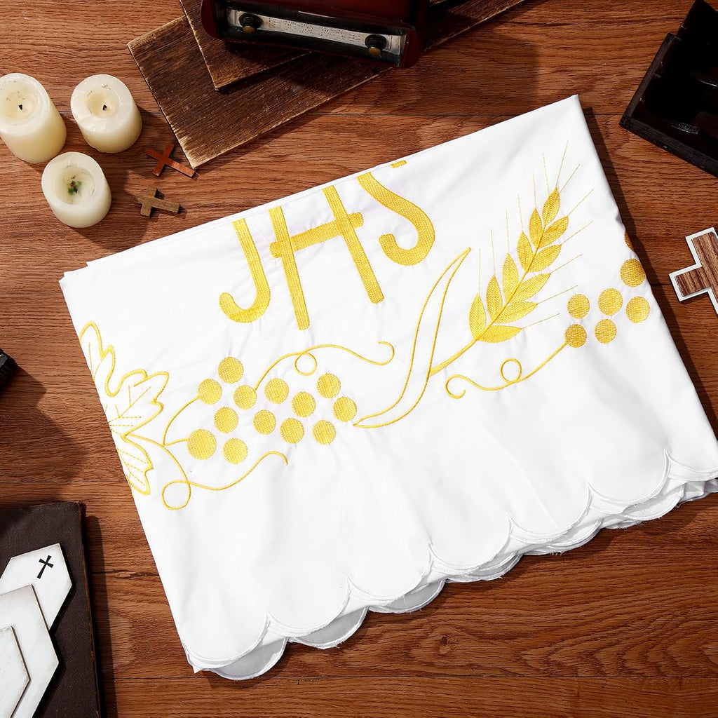 White Altar Cloth Communion Church Table Cloth, 88″ X 52″, Cover