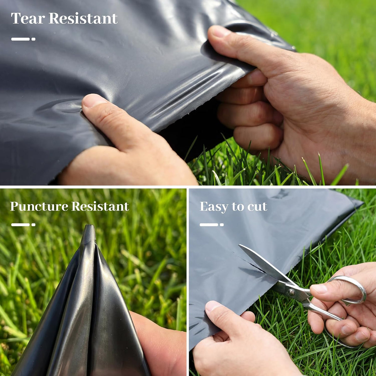 Black Plastic Sheeting 6 Mil 10 x 25 FT, Heavy Duty Polyethylene Sheeting, Waterproof, UV Protection