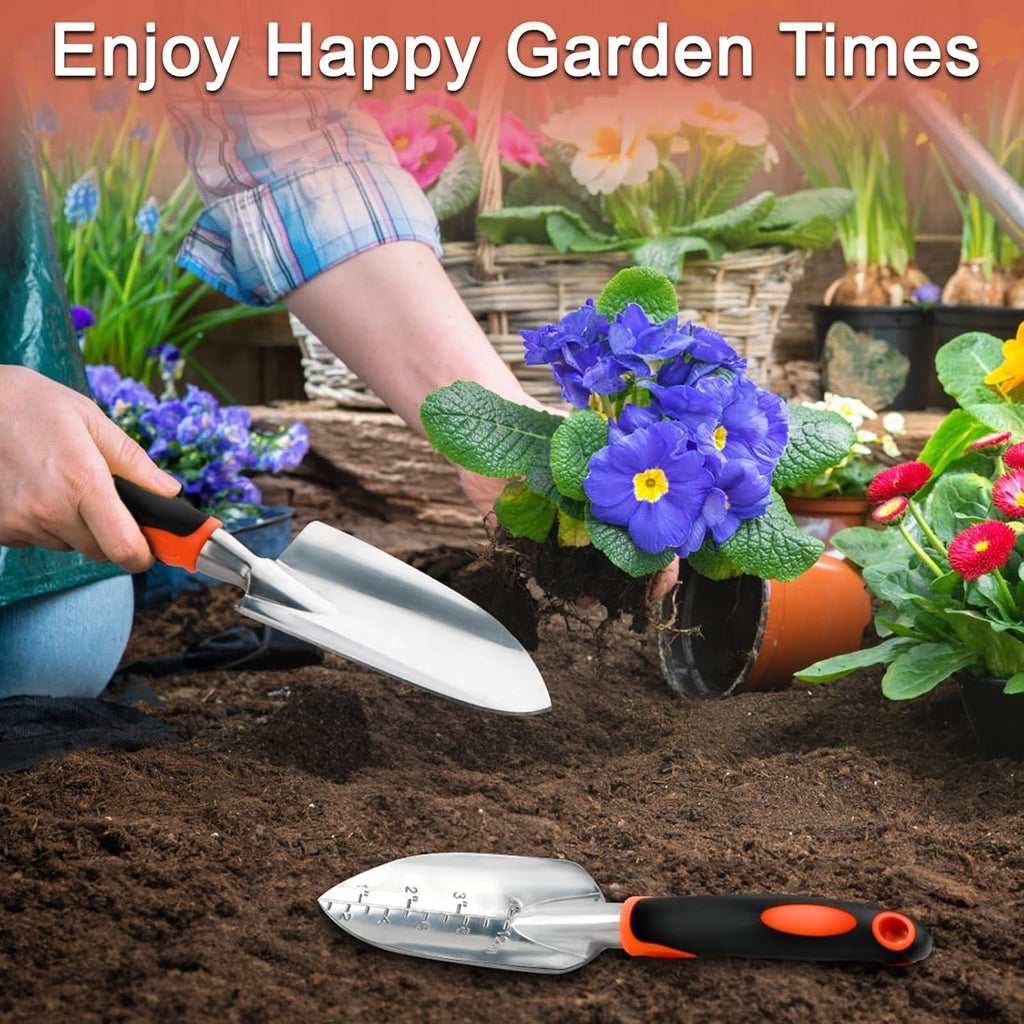 Garden Shovel Trowel Garden Tool Set, 2 Pack Heavy Duty Gardening Tools Set Include Wide Garden Trowel, Hand Shovel