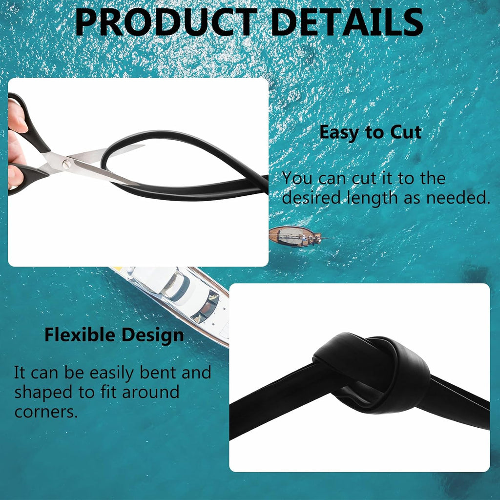 50.85 FT Vinyl Boat Rub Rail, Marine Rub Rail for Hull Protection